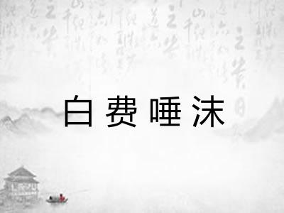白费唾沫