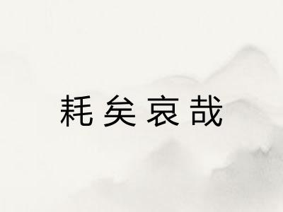 耗矣哀哉