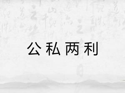 公私两利