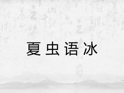 夏虫语冰