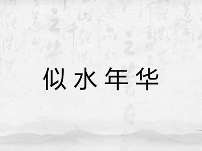 似水年华
