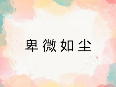 卑微如尘