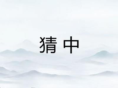 猜中 猜中