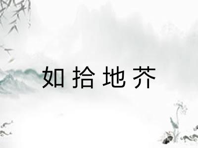 如拾地芥
