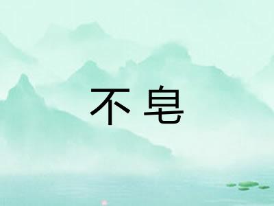 不皂