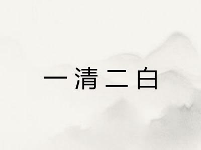 一清二白