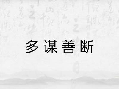 多谋善断