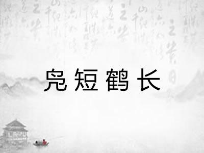 凫短鹤长