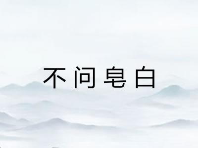不问皂白
