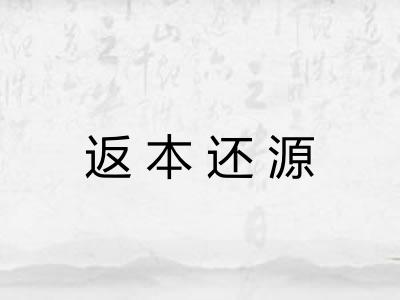 返本还源