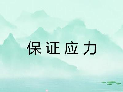 保证应力 保证应力