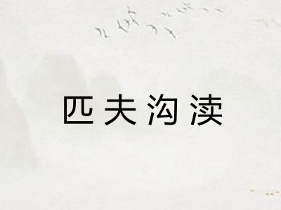 匹夫沟渎