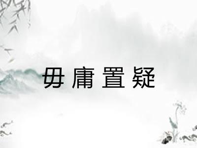 毋庸置疑
