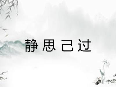 静思己过