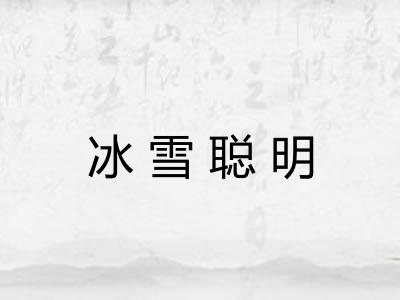 冰雪聪明