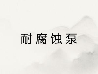 耐腐蚀泵