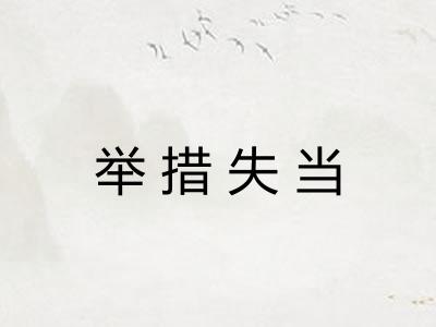 举措失当