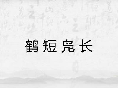 鹤短凫长