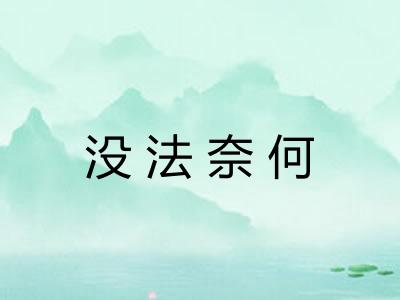 没法奈何
