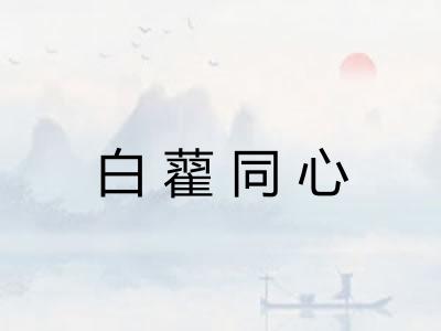 白藋同心 白藋同心