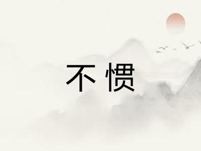 不惯