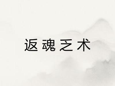 返魂乏术