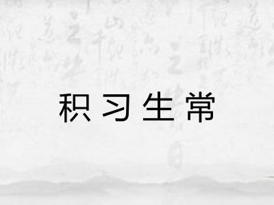 积习生常