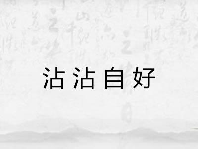 沾沾自好