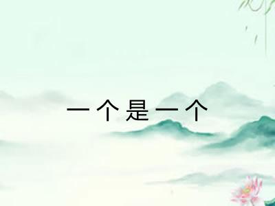 一个是一个