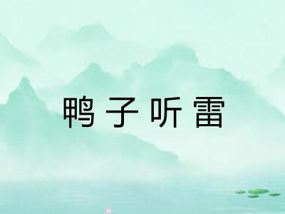鸭子听雷