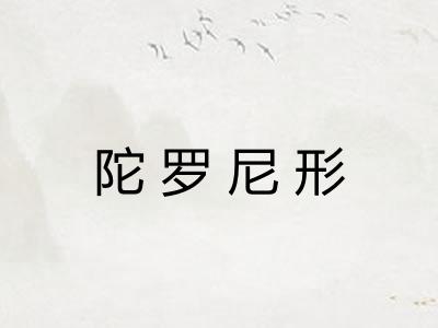 陀罗尼形