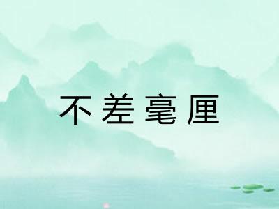 不差毫厘