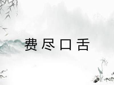 费尽口舌