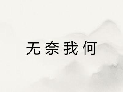 无奈我何