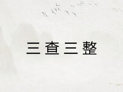 三查三整