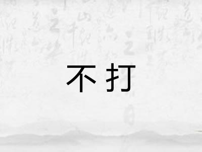 不打