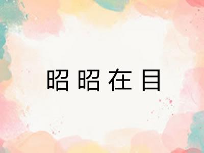 昭昭在目