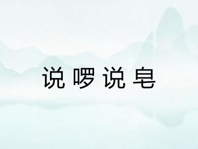 说啰说皂