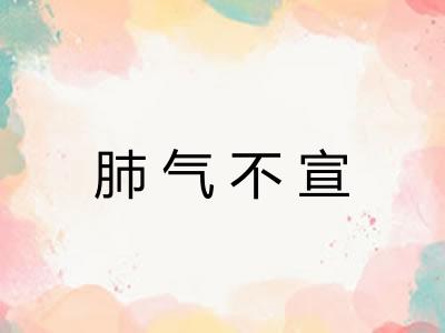 肺气不宣