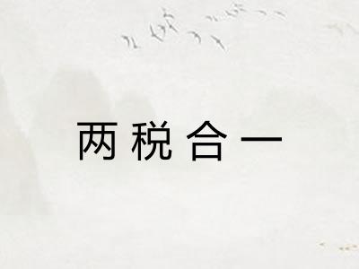 两税合一