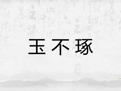 玉不琢