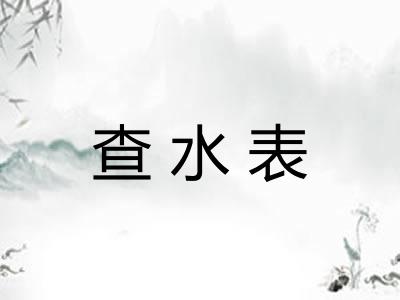查水表