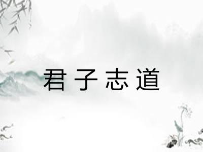 君子志道