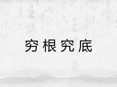 穷根究底