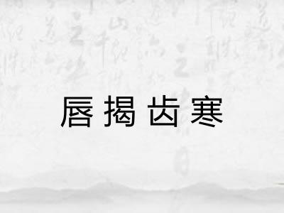 唇揭齿寒