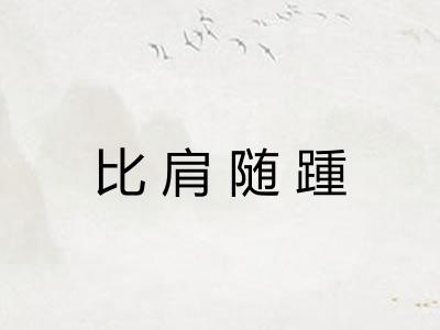 比肩随踵