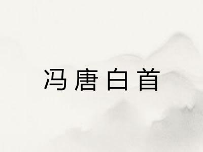 冯唐白首