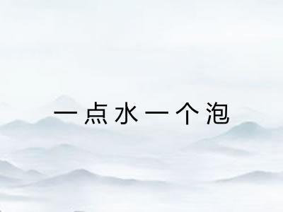 一点水一个泡