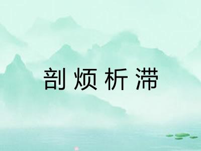 剖烦析滞