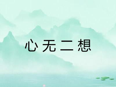 心无二想